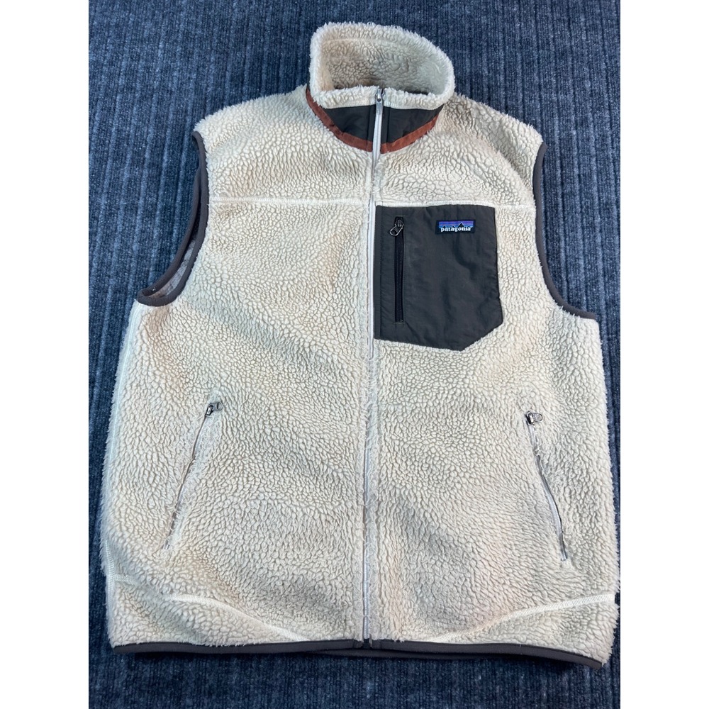 PATAGONIA Classic Retro-X Vest Mens Large Cream Fleece 23047 FA12 Gorpcore Fall